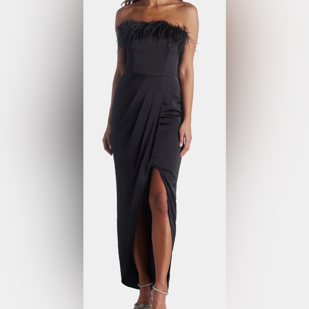 Aidan By Aidan Mattox Feather Gown